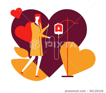 Blood donation - colorful flat design style illustration 48126426