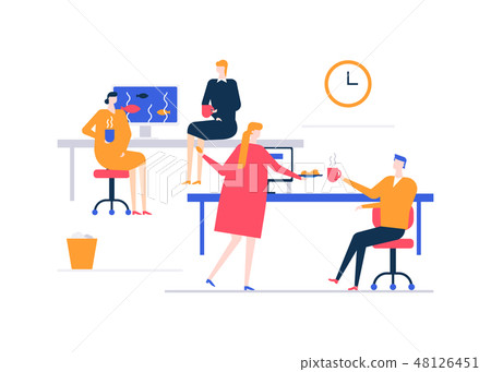 Coffee break - flat design style colorful illustration Coffee break - flat design style colorful illustration 48126451