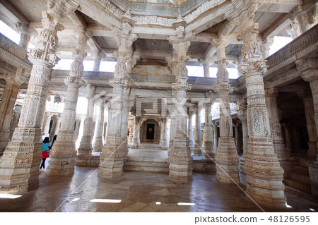 Interior of Ranakpur Temple in Rajasthan, India Interior of Ranakpur Temple in Rajasthan, India 48126595