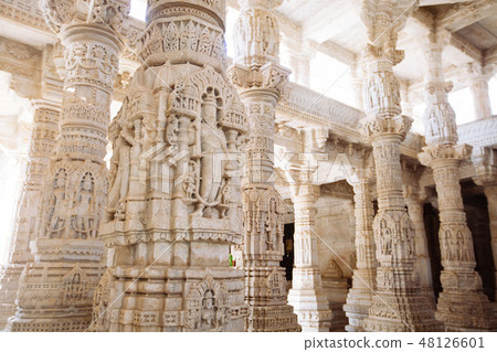 Interior of Ranakpur Temple in Rajasthan, India 48126601