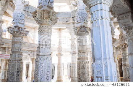 Interior of Ranakpur Temple in Rajasthan, India Interior of Ranakpur Temple in Rajasthan, India 48126631