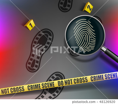 Magnifying glass and abstract fingerprint Stock Vector