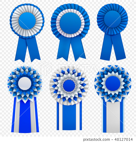 Badges Rosettes Realistic Set Badges Rosettes Realistic Set 48127014