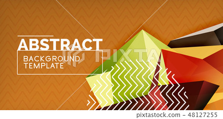 Vector triangular 3d geometric shapes background, modern poster design Vector triangular 3d geometric shapes background, modern poster design 48127255