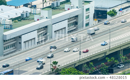 Traffic urban highway panorama, Singapore Traffic urban highway panorama, Singapore 48128015
