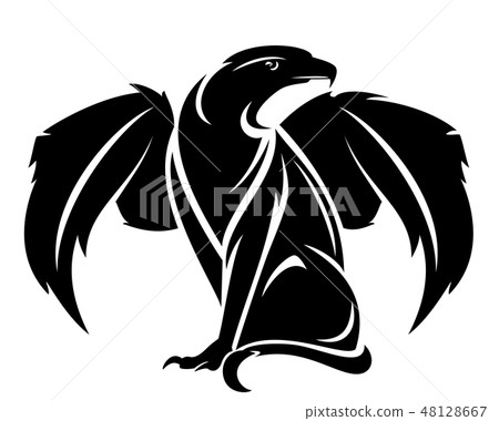 mythological griffin beast black vector design 48128667