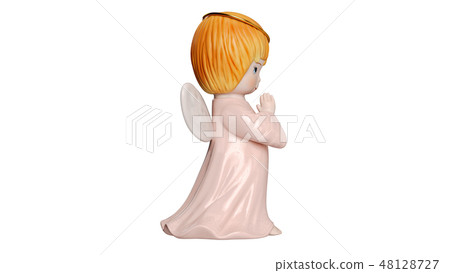 Cute angel sculpture, side view Cute angel sculpture, side view 48128727