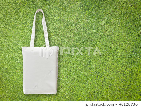 White cotton canvas eco shopping bag mock up  48128730