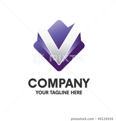 elegant concept of letter v with 3d style logo elegant concept of letter v with 3d style logo 48128938