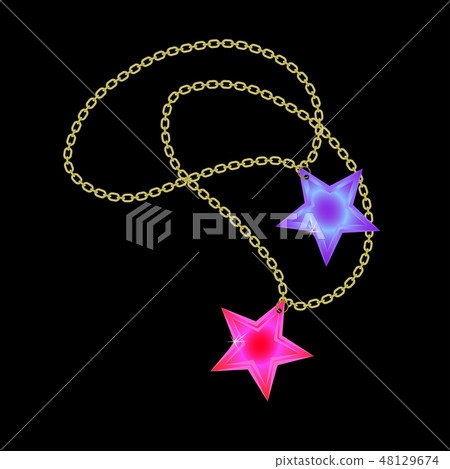 Two gold chains with pendants. Two gold chains with pendants. 48129674