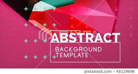 Color geometric abstract background, minimal abstraction design with mosaic style 3d shape Color geometric abstract background, minimal abstraction design with mosaic style 3d shape 48129696