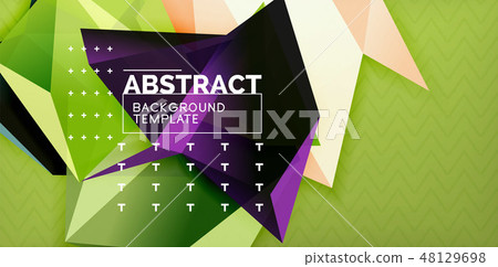 Color geometric abstract background, minimal abstraction design with mosaic style 3d shape Color geometric abstract background, minimal abstraction design with mosaic style 3d shape 48129698