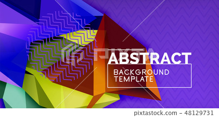Vector triangular 3d geometric shapes background, modern poster design 48129731