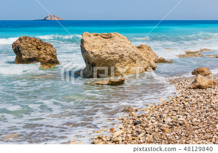 Summer Lefkada coast, Greece 48129840