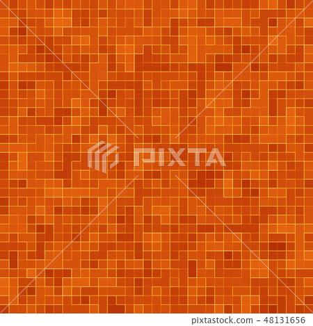 Red ceramic glass colorful tiles mosaic composition pattern background. 48131656