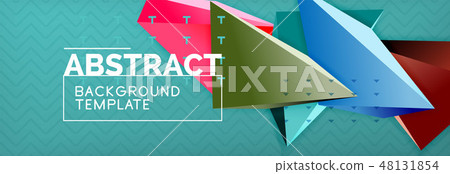 Vector 3d triangular shapes abstract background, origami futuristic template with lines Vector 3d triangular shapes abstract background, origami futuristic template with lines 48131854