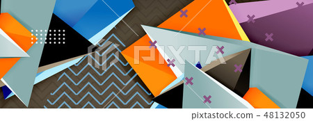 Abstract background, colorful minimal abstract triangle composition Abstract background, colorful minimal abstract triangle composition 48132050