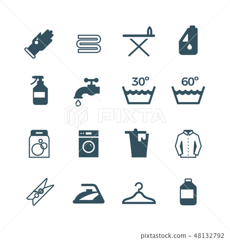 Housework and laundry vector icon Housework and laundry vector icon 48132792