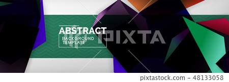 Dark 3d triangular low poly shapes abstract background Dark 3d triangular low poly shapes abstract background 48133058