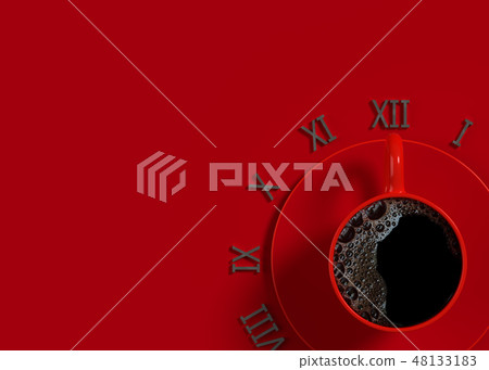 Black coffee in red cup 48133183
