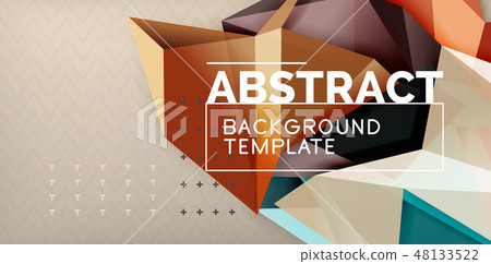 Low poly design 3d triangular shape background, mosaic abstract design template 48133522