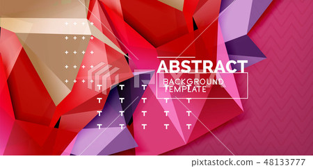 Low poly design 3d triangular shape background, mosaic abstract design template Low poly design 3d triangular shape background, mosaic abstract design template 48133777