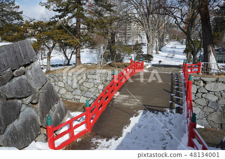 Morioka castle trace park in winter 48134001