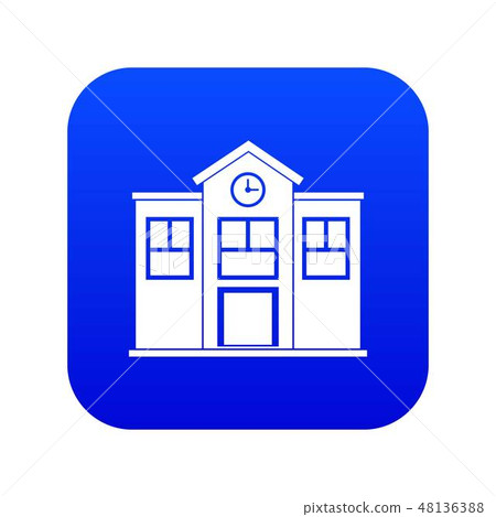 School icon digital blue School icon digital blue 48136388