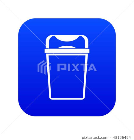 Trash can icon digital blue 48136494