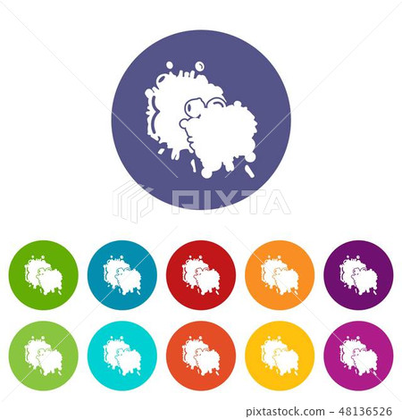 Paintball splash blob icons set vector color Paintball splash blob icons set vector color 48136526