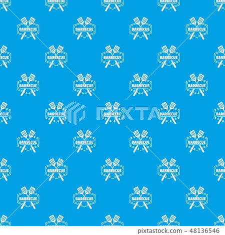 Barbecue pattern vector seamless blue-插圖素材 [48136546] - PIXTA圖庫