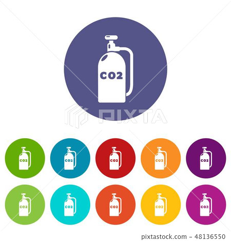 Paintball carbon dioxide icons set vector color 48136550