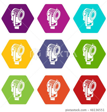 Floodlight icons set 9 vector 48136551