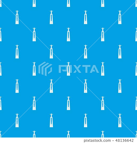 Christ statue pattern vector seamless blue - Stock Illustration ...