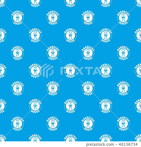 Barbecue house pattern vector seamless blue Barbecue house pattern vector seamless blue 48136734