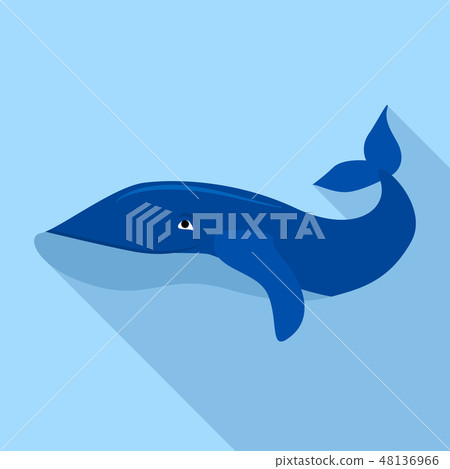 Humpback whale icon, flat style 48136966