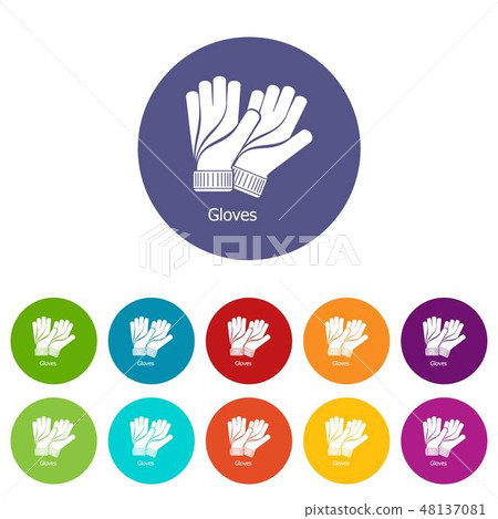 Gloves icons set vector color - Stock Illustration [48137081] - PIXTA
