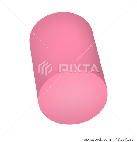 Pink marshmallow icon, realistic style 48137153