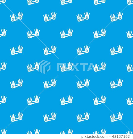 Hand pattern vector seamless blue - Stock Illustration [48137162] - PIXTA