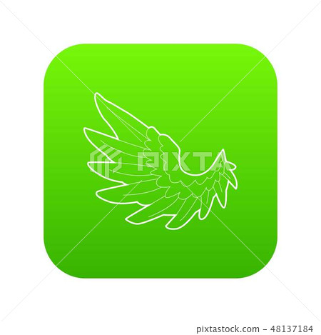 Angel wing icon green vector - Stock Illustration [48137184] - PIXTA