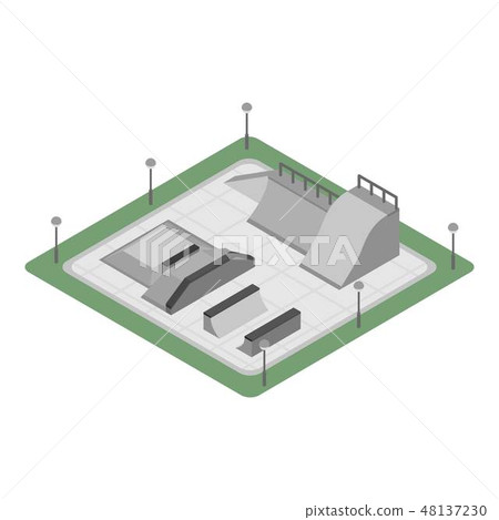 City skate park icon, isometric style - Stock Illustration [48137230 ...