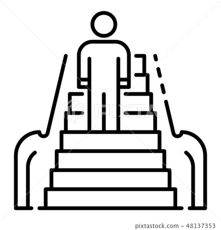 Front man escalator icon, outline style Front man escalator icon, outline style 48137353