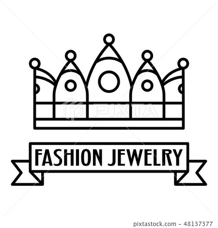 Fashion crown jewelry logo, outline style Fashion crown jewelry logo, outline style 48137377