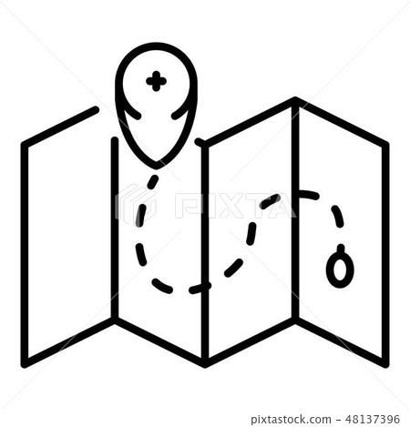 Drone map location icon, outline style Drone map location icon, outline style 48137396