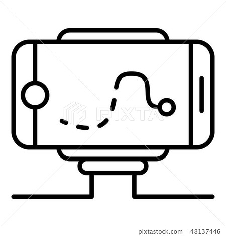 Smartphone track drone icon, outline style 48137446