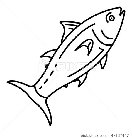 Tuna fish icon, outline style 48137447