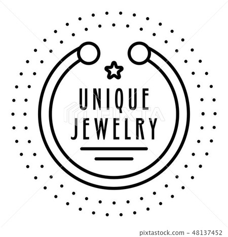 Unique bracelet jewelry logo, outline style 48137452