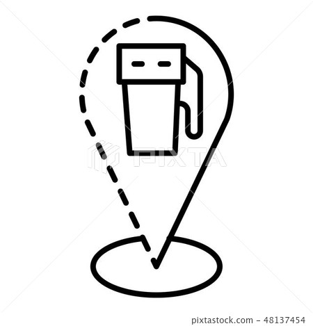 Gas station map location icon, outline style Gas station map location icon, outline style 48137454