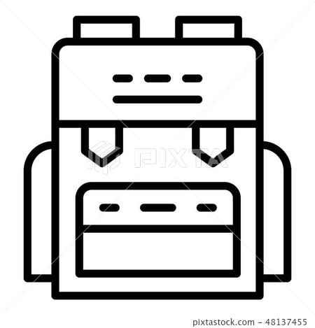 Travel backpack icon, outline style Travel backpack icon, outline style 48137455