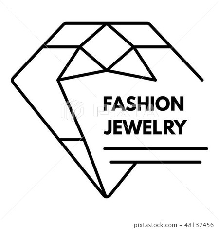 Fashion diamond logo, outline style Fashion diamond logo, outline style 48137456